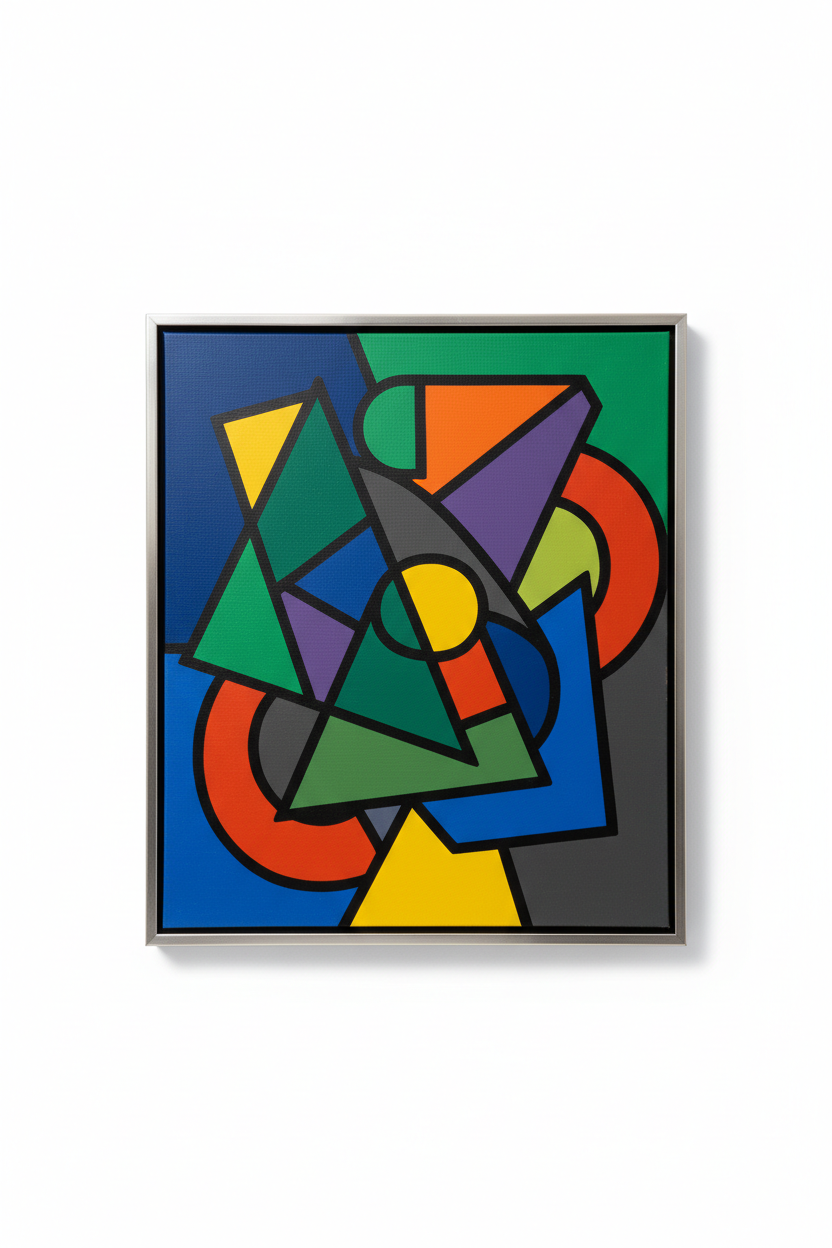 Abstraktes Gemälde mit geometrischen Formen